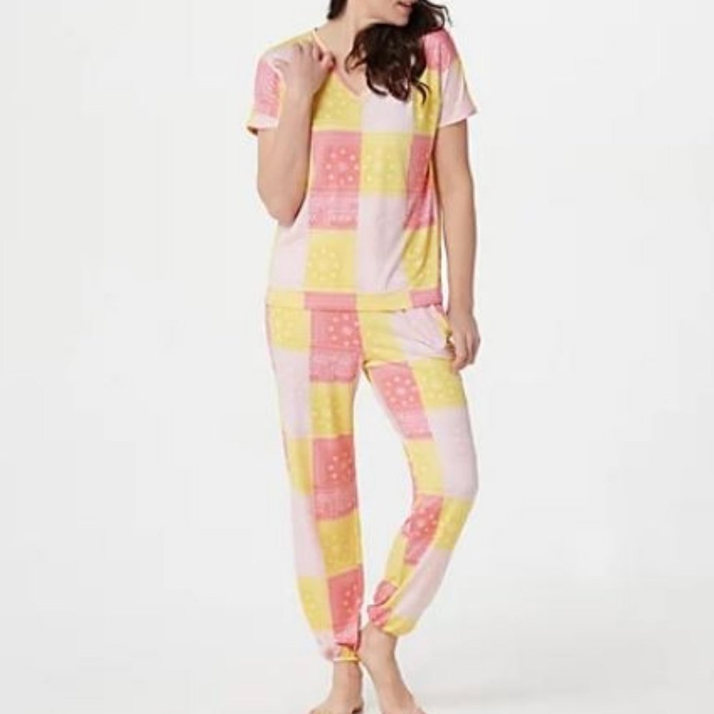 AnyBody Brushed Jersey Printed Sleep Set 7803